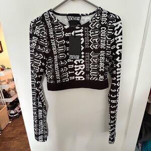 Versace Black and White Crop Fitted long sleeve